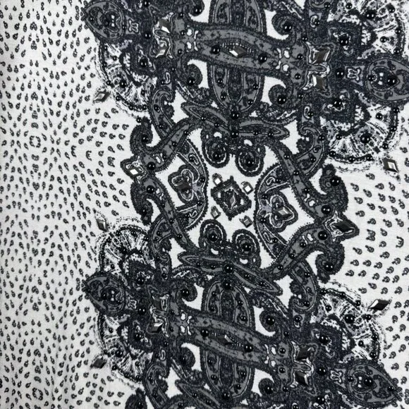 Rose & Olive Women's Boho Paisley Print Rayon Blend Lace Trim Top Size 3X - Picture 4 of 15